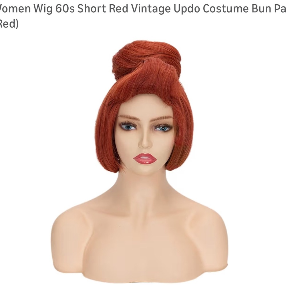 Red Vintage Updo Costume Wig